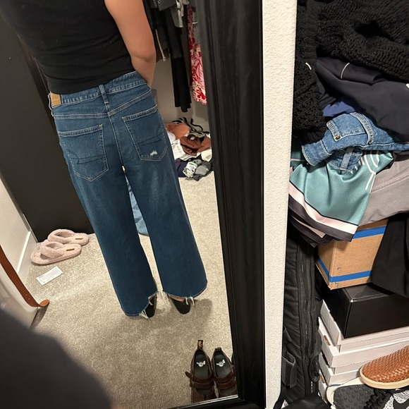 AE wide leg jeans medium wash - Picture 2 of 6